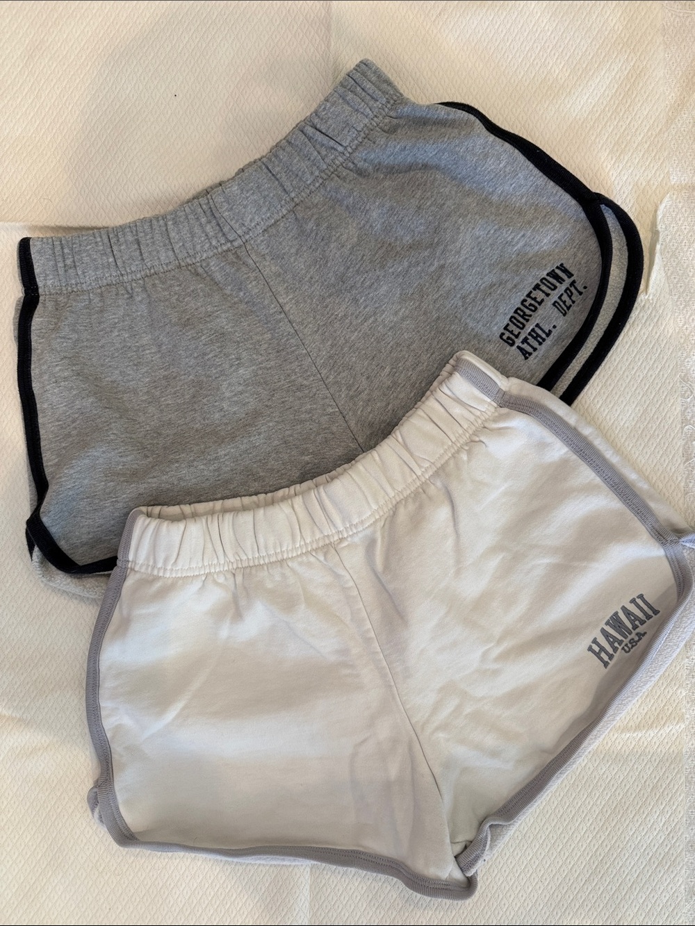 Brandy Melville Gray & White Kids Athletic Shorts Duo
